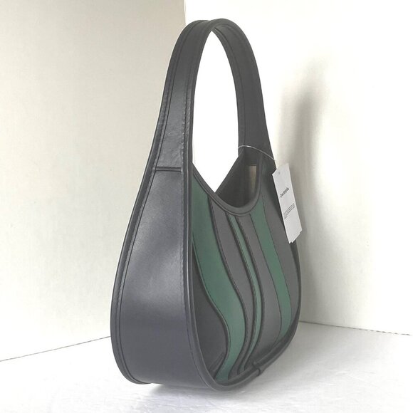 Coach Ergo Wavy Stripe Upcrafted Green Leather 90s Bag CQ004 Blue - Picture 6 of 10
